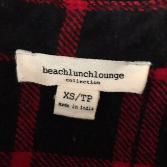 Beach Lunch Lounge Women's Black/Red Flannel Button Down Shirt - Picture 6 of 6